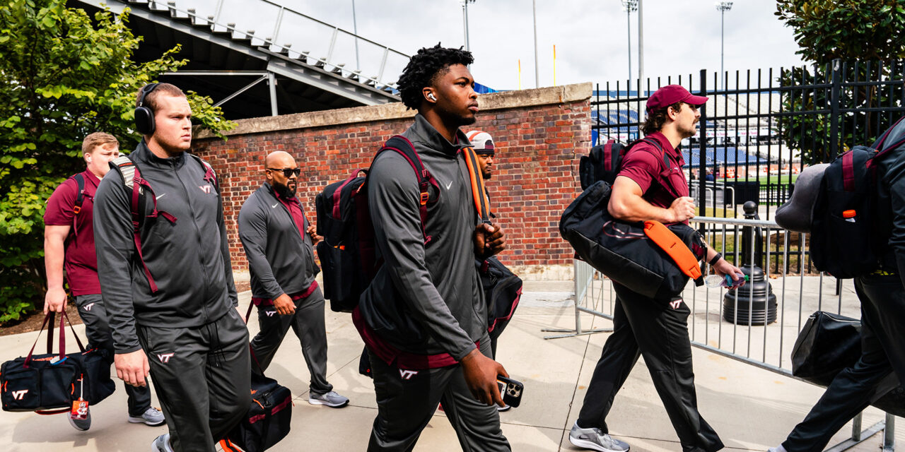 Virginia Tech Football arrives at S.B. Ballard Stadium