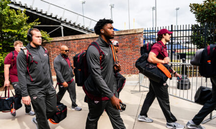 Virginia Tech Football arrives at S.B. Ballard Stadium