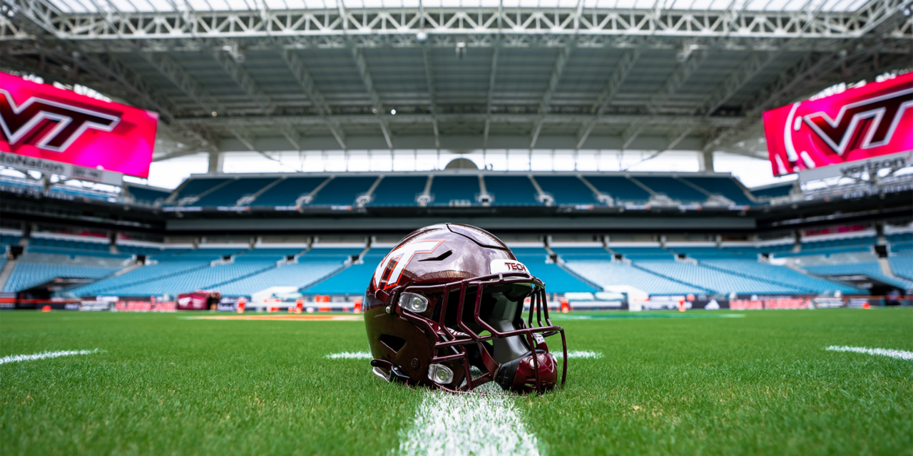 Virginia Tech football arrives at Hard Rock Stadium