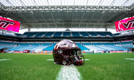 Virginia Tech football arrives at Hard Rock Stadium