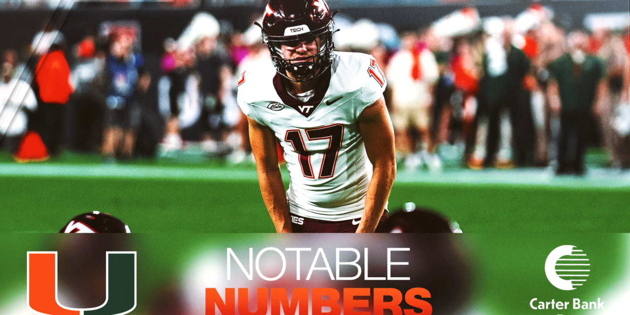 Notable Numbers: Virginia Tech vs. No. 7 Miami