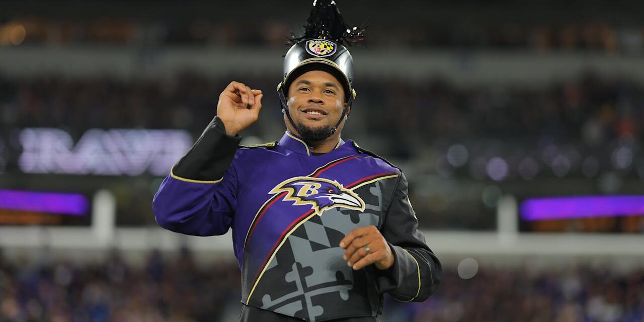 Steve Smith Sr. Conducts Marching Ravens Against Bills