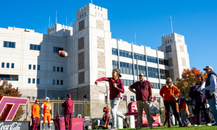 Hokie Nation enjoying tailgates and Hokie Village for Thursday night football