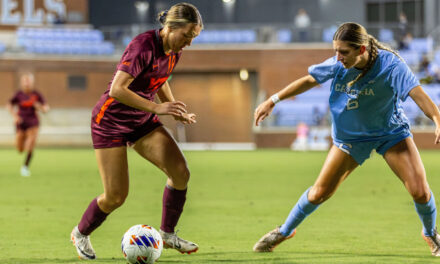 No. 12 Hokies fall to No. 8 North Carolina, 2-0, in ACC Tournament