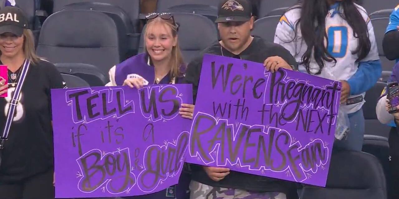 Ravens Fans Hold Gender Reveal With 'Monday Night Football' Crew