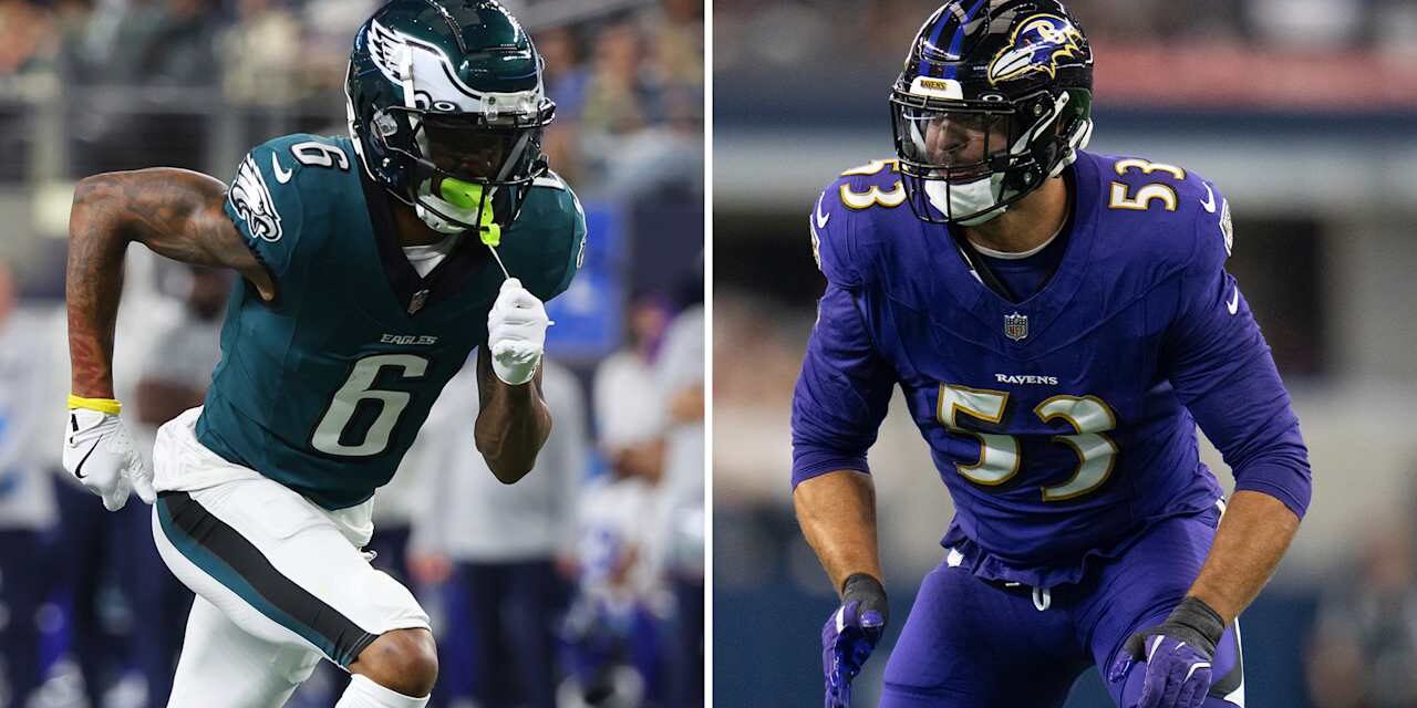 Ravens' Kyle Van Noy, Eagles' DeVonta Smith Both Out