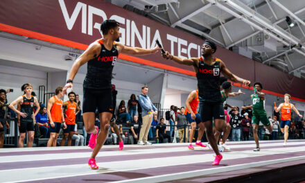 Hokies shatter ACC and program record in the men’s 4x400m at Red Raider Invite