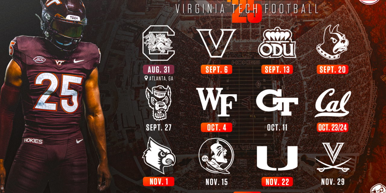 Virginia Tech football’s 2025 schedule unveiled