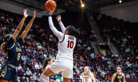 Third quarter spurt propels No. 3 Irish past Hokies Thursday night