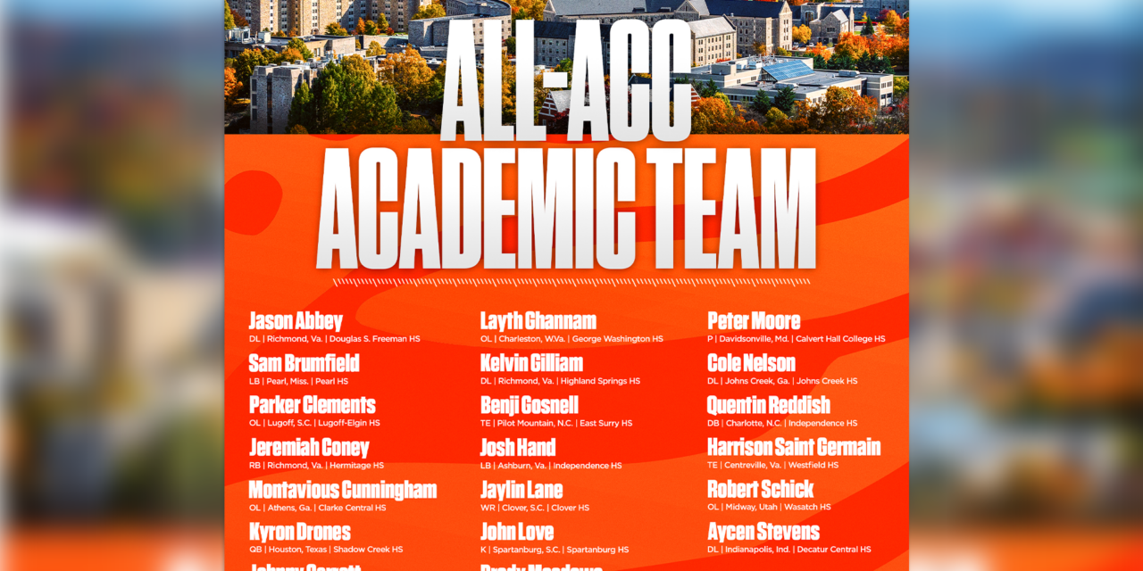 Virginia Tech football student-athletes named to All-ACC Academic Team