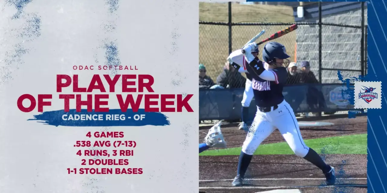 Rieg Named ODAC Player of the Week