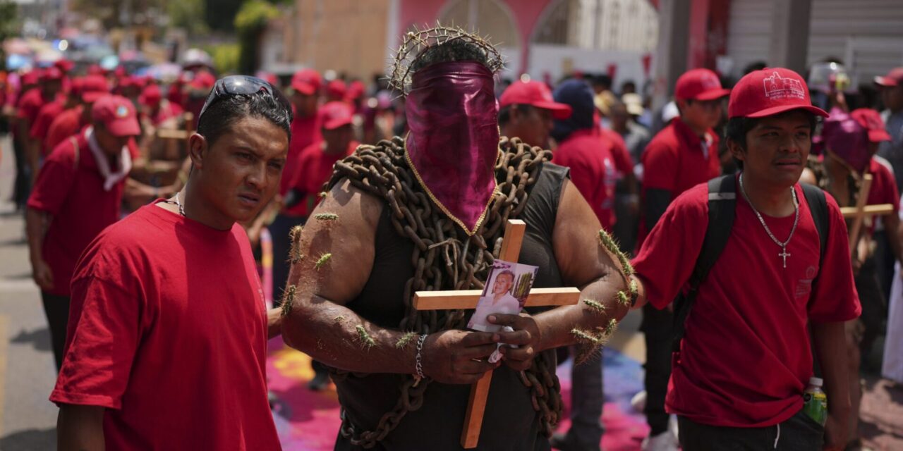 Men toting chains and pierced with cactus keep a Good Friday tradition in Atlixco, Mexico