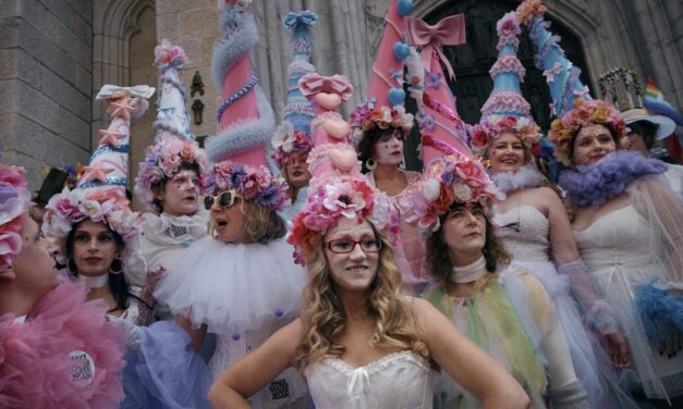 AP PHOTOS: Colorful hats and costumes light up annual 
 NYC Easter Parade