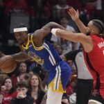 Golden State’s Butler ruled out with pelvis contusion after fall on foul by Rockets’ Thompson