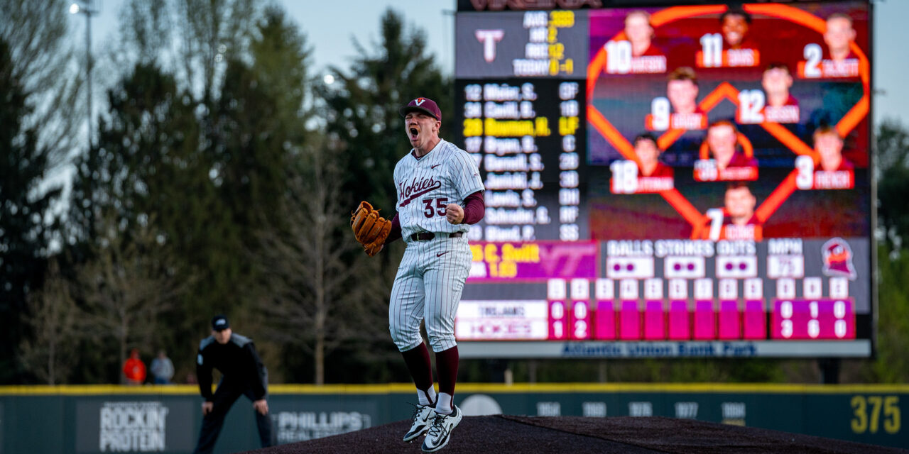 No. 25 Virginia Tech records 17 strikeouts, upsets No. 20 Troy at English Field