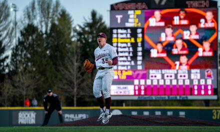No. 25 Virginia Tech records 17 strikeouts, upsets No. 20 Troy at English Field