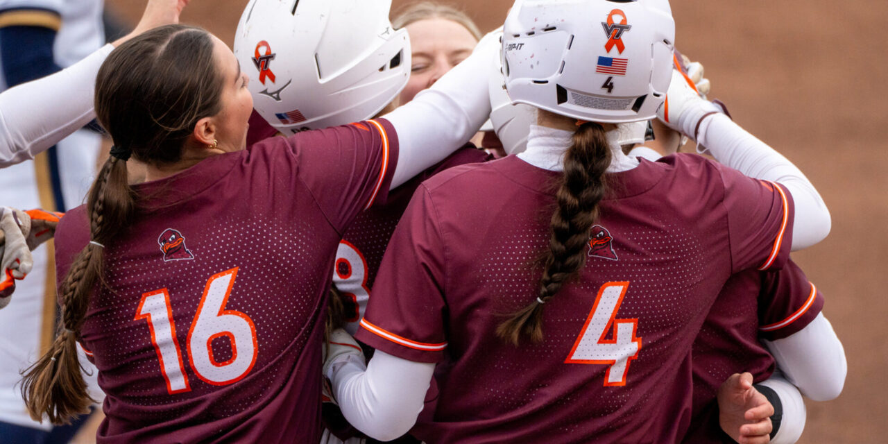 Hokies sweep Saturday doubleheader against Notre Dame