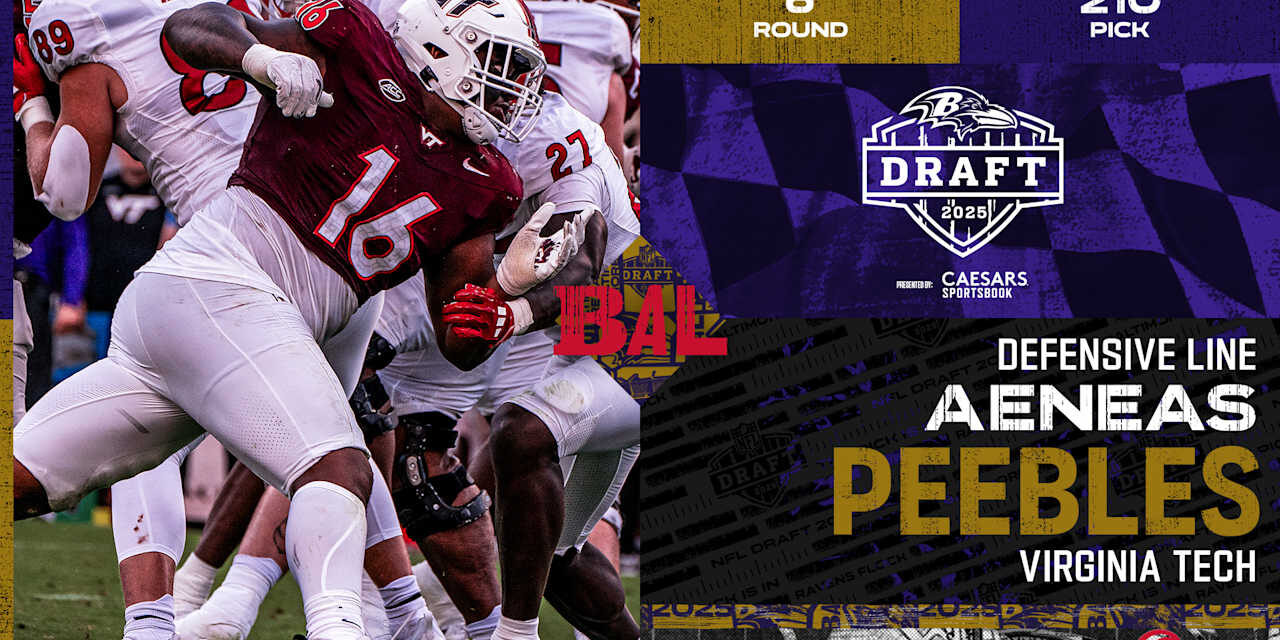 Ravens Draft Defensive Lineman Aeneas Peebles in Sixth Round (No. 210)