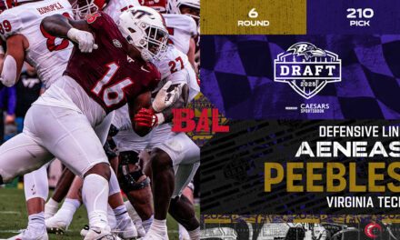 Ravens Draft Defensive Lineman Aeneas Peebles in Sixth Round (No. 210)