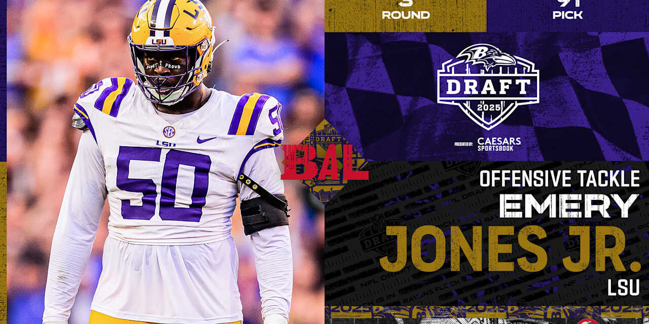 Ravens Select Offensive Tackle Emery Jones Jr. in Third Round