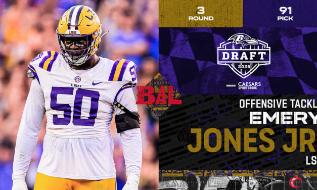 Ravens Select Offensive Tackle Emery Jones Jr. in Third Round