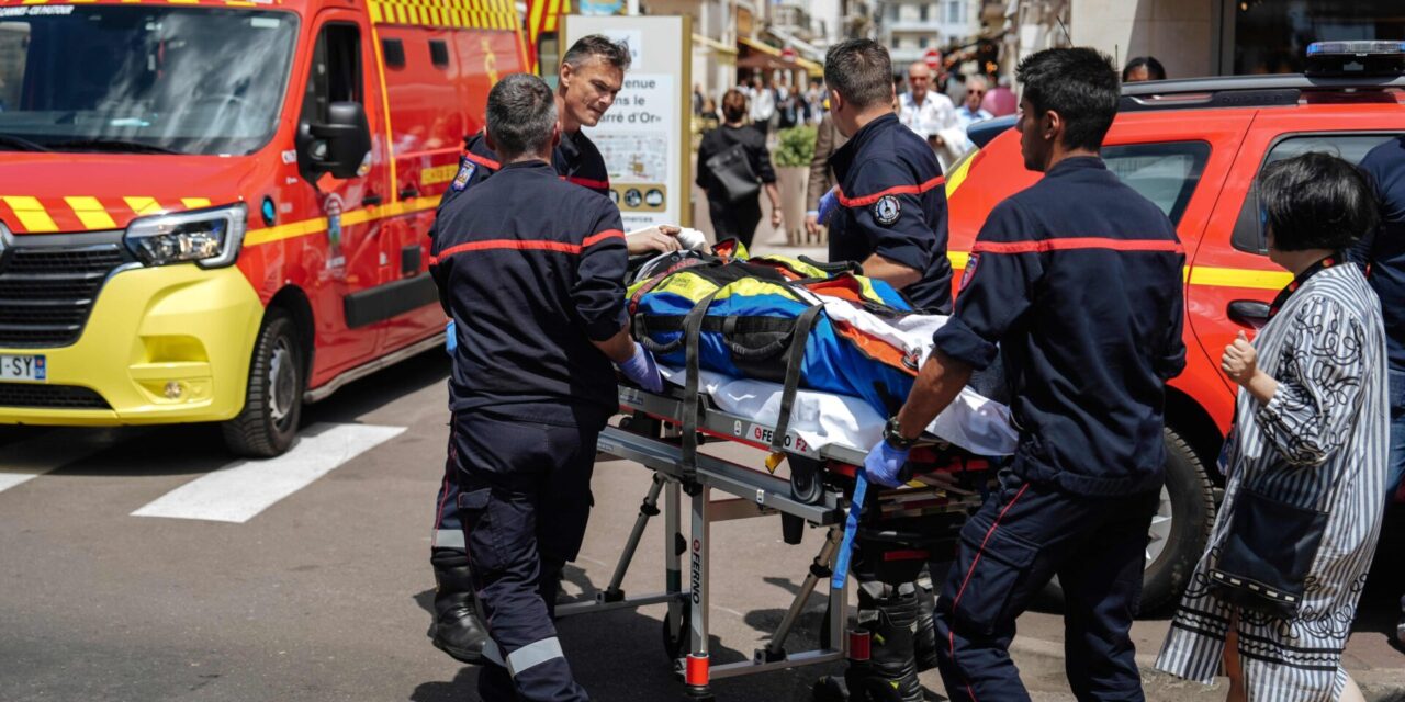 Palm tree falls on a person at Cannes Film Festival