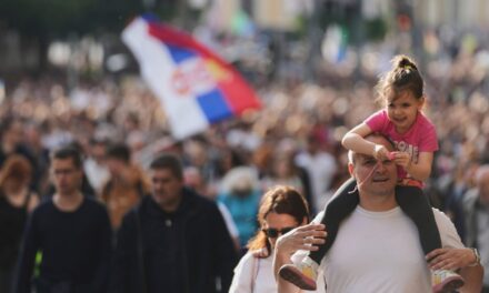 Thousands rally in Serbia’s capital demanding snap elections after months of protests