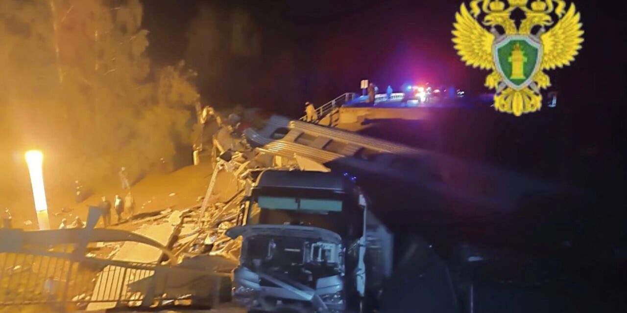 Explosions caused 2 bridges in western Russia to collapse, officials say. Seven people were killed