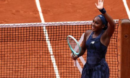 Tennis-Gauff speeds past Alexandrova to book French Open last-eight spot