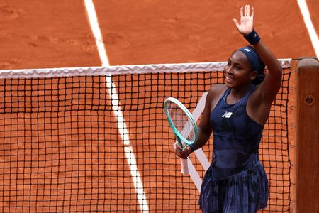 Tennis-Gauff speeds past Alexandrova to book French Open last-eight spot