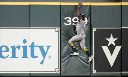 Athletics rookie Clarke makes another spectacular catch, robs Angels’ Schanuel of home run