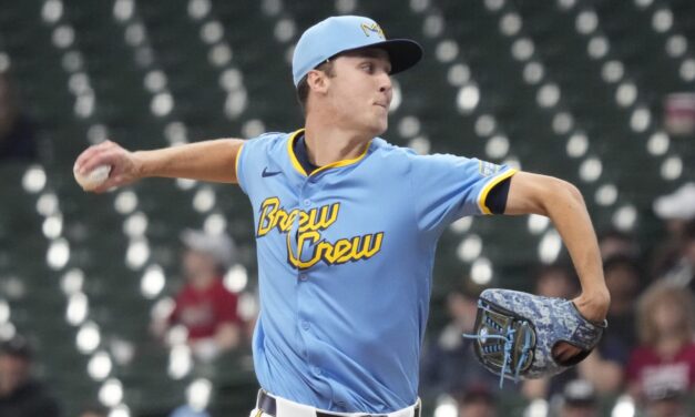 Misiorowski exits Brewers debut with leg cramps after holding Cardinals hitless for 5 innings